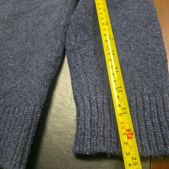 Vtg LL BEAN Men's XL Heather Navy Lambswool Crewneck Heavy Knit Classic Pullover - Picture 7 of 7